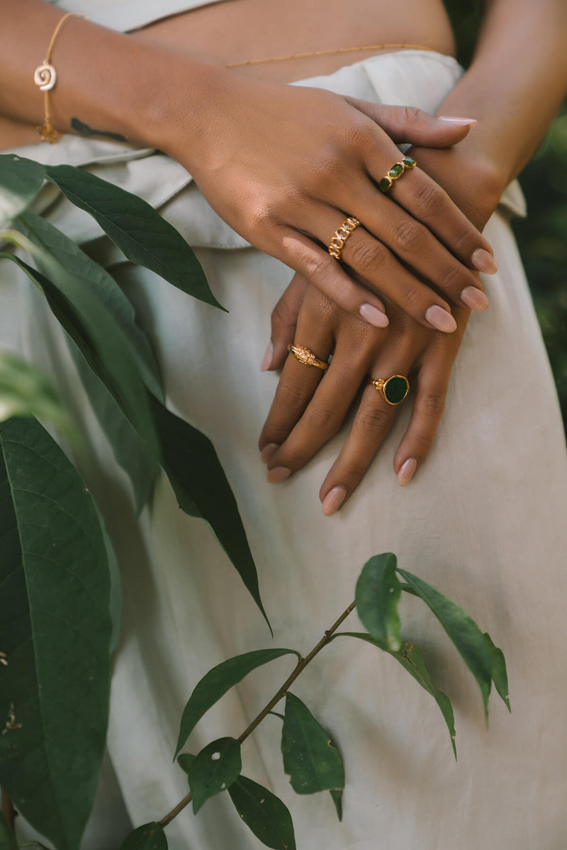 Jungle Waterdrops Ring - Goud