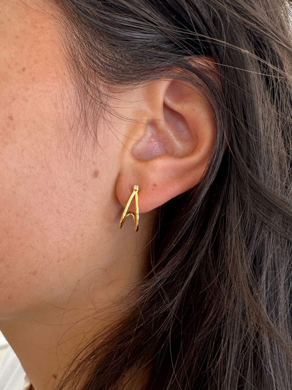 Double Hoop Earring - Gold