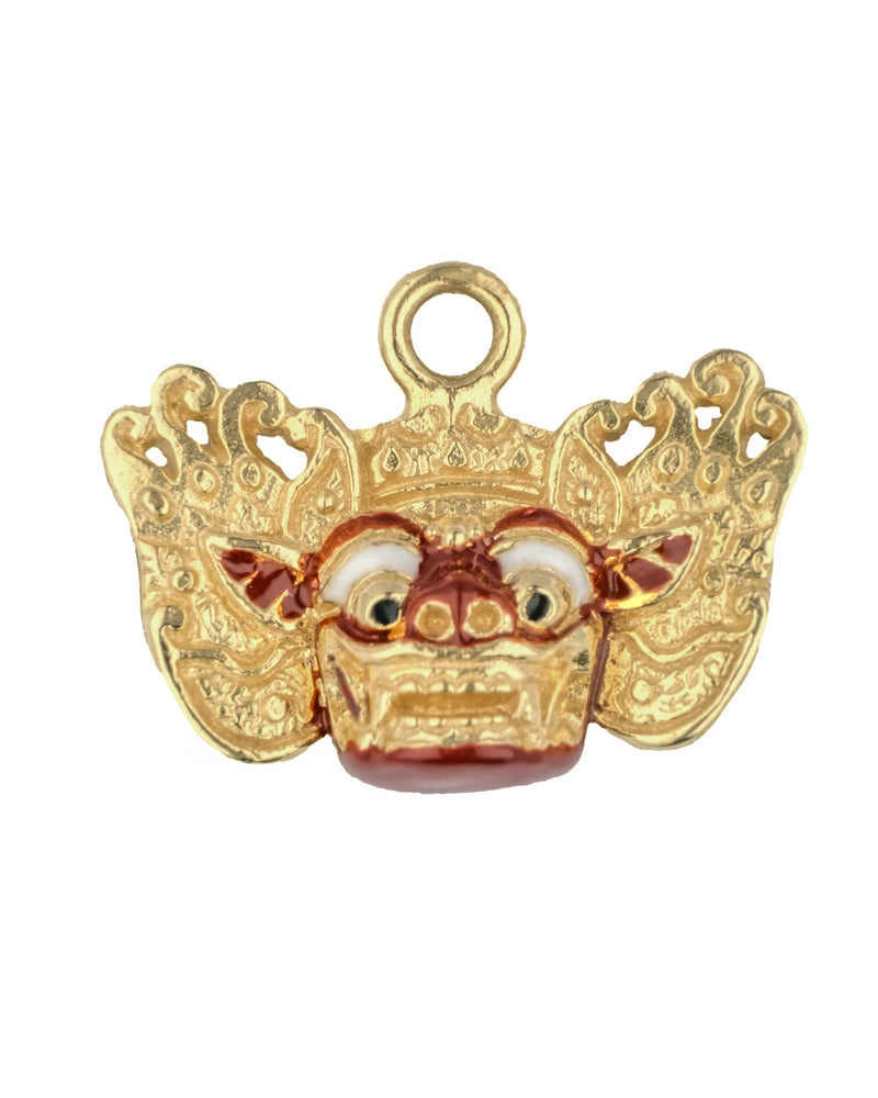 Barong Mask Hoop Earring - Gold