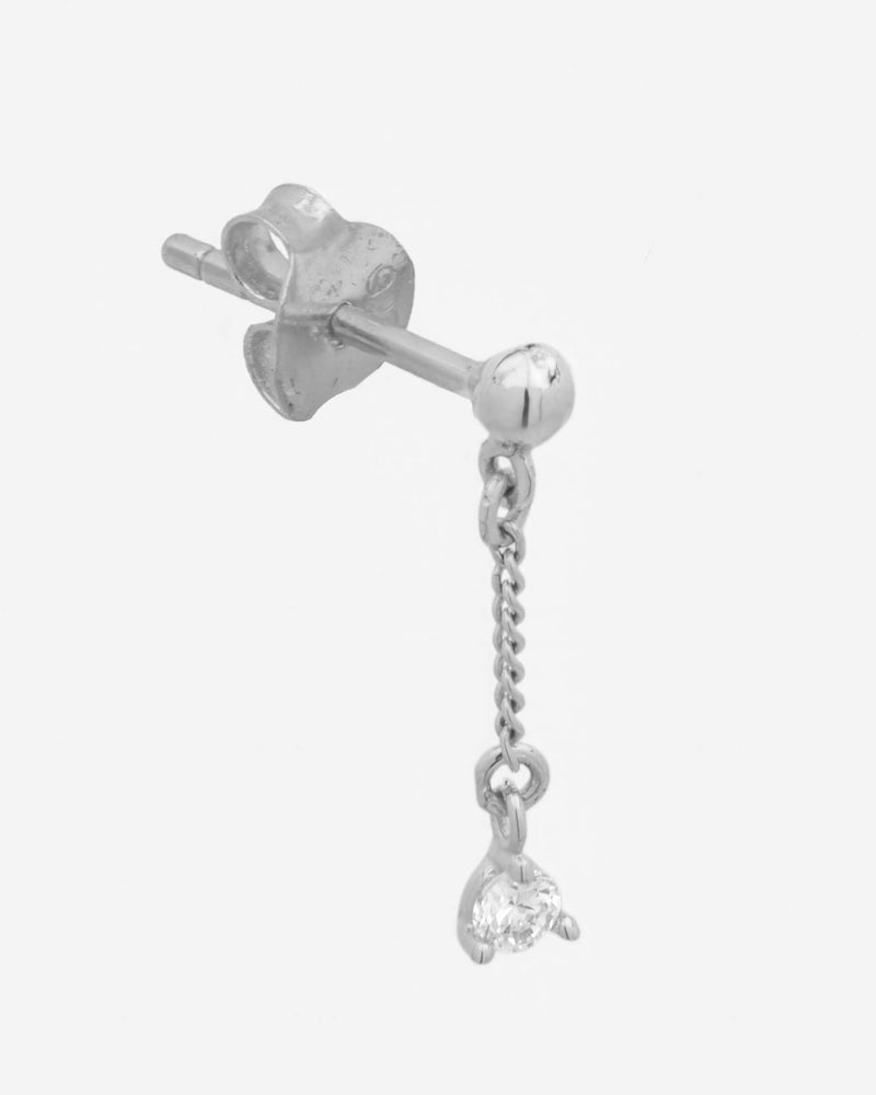 Dangle Stud Chain Earring - Silver