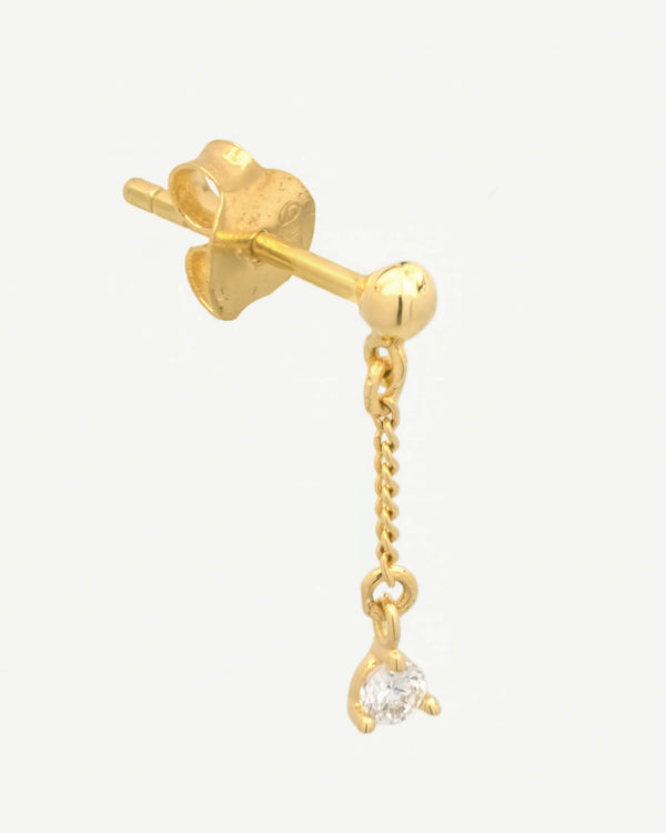 Dangle Stud Chain Earring - Gold