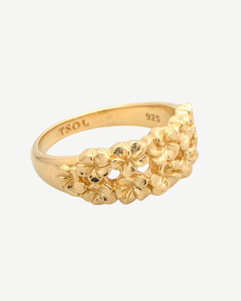 Double Frangipani Ring - Goud