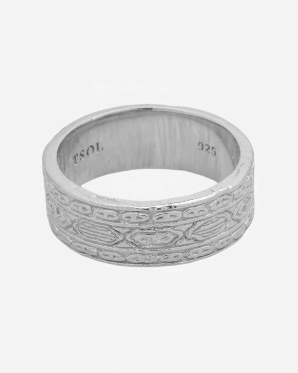 Batik Band Ring - Zilver