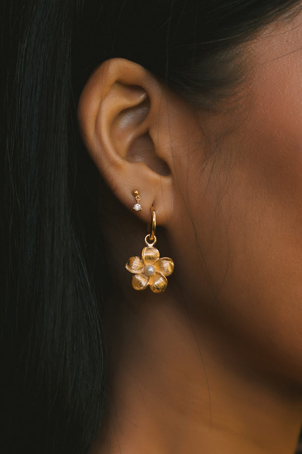 Frangipani Hoop Earring - Gold