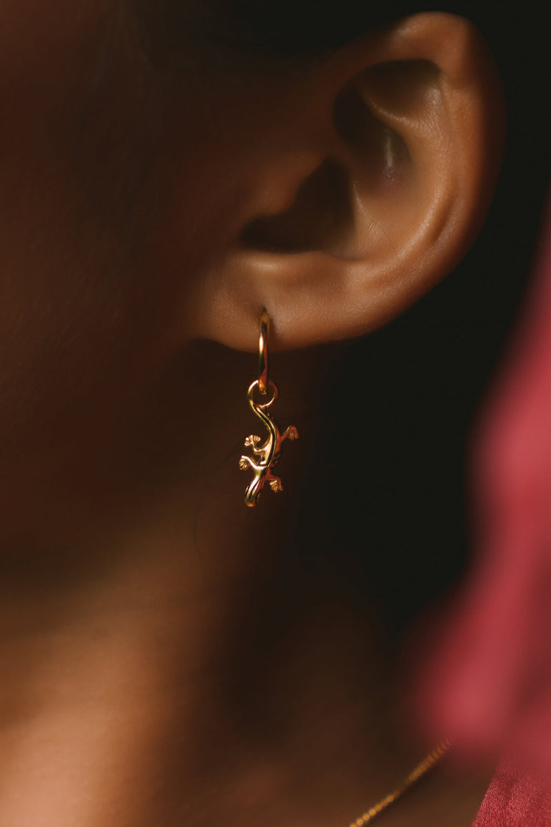 Gecko Hoop Earring - Gold